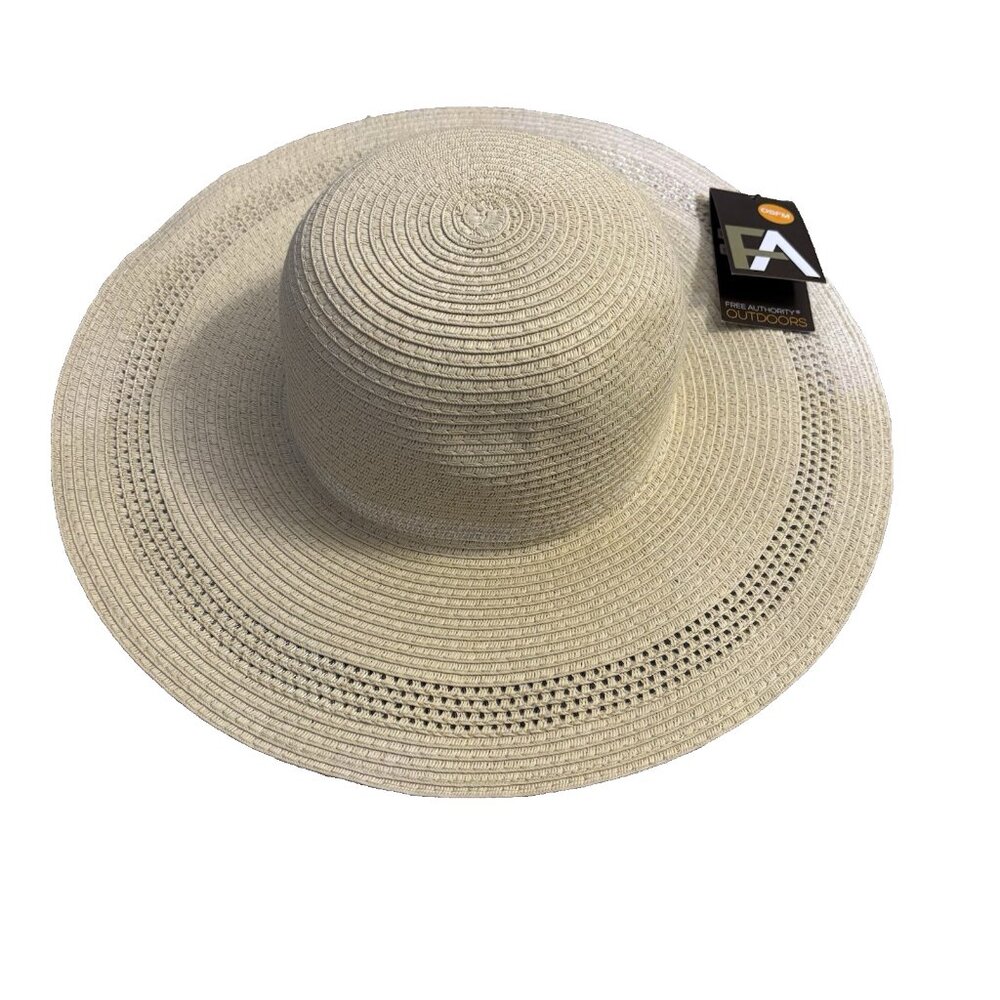 Free Authority Outdoor Woven Sun Beach Hat UPF 50+ Floppy